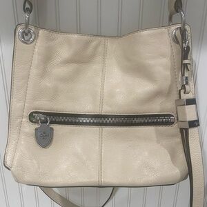 Oryany Cream‎ Leather Shoulder Bag Purse Handbag Satchel